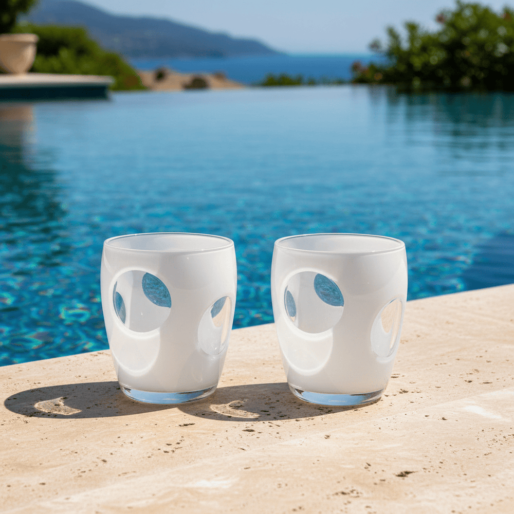 Mario Luca Giusti Fisheye Set of 2 Tumblers White Brand Tumblers