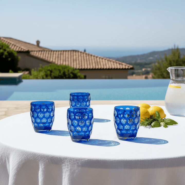 Mario Luca Giusti Lente Tumbler Blue Set of 4 Brand Tumblers
