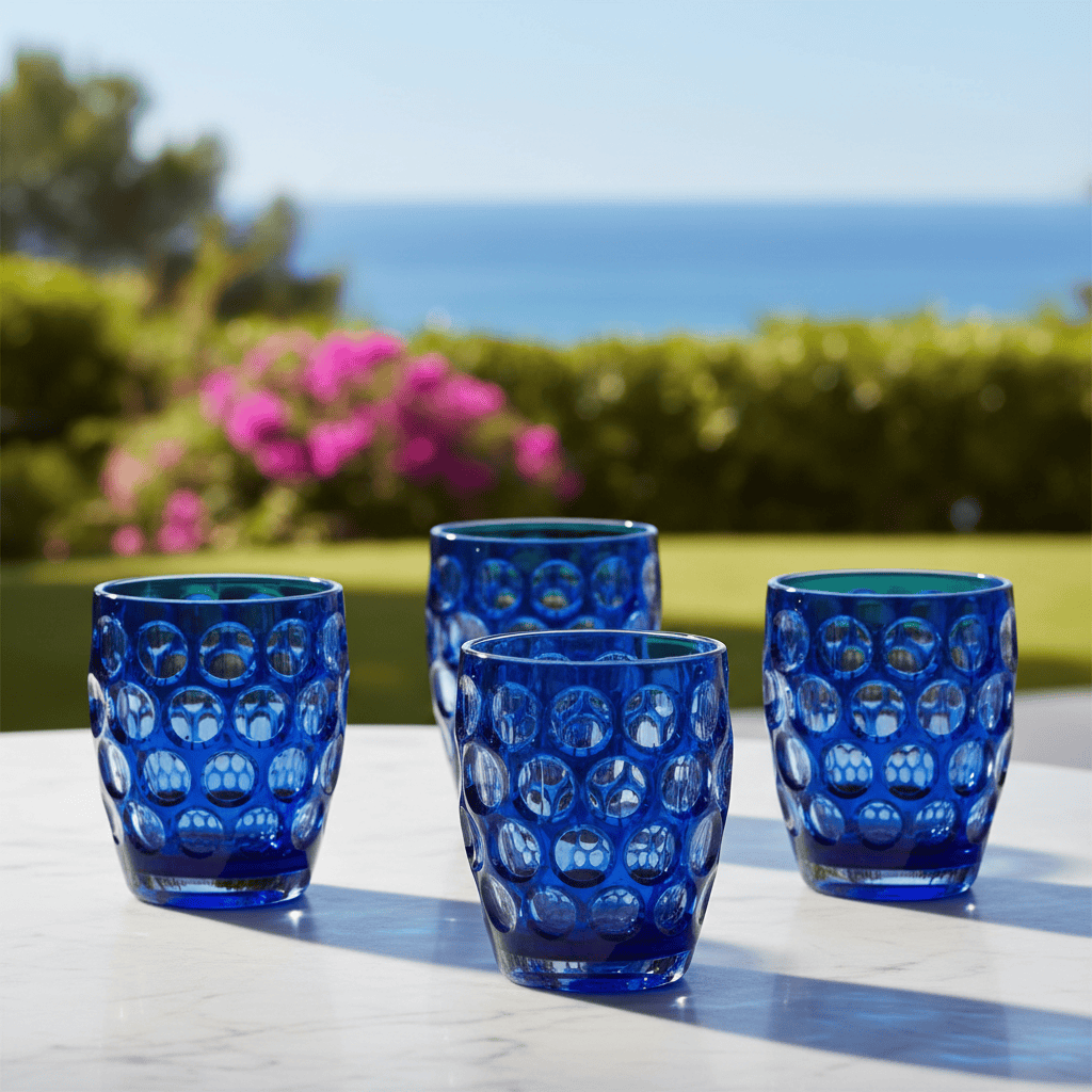 Mario Luca Giusti Lente Tumbler Blue Set of 4 Brand Tumblers