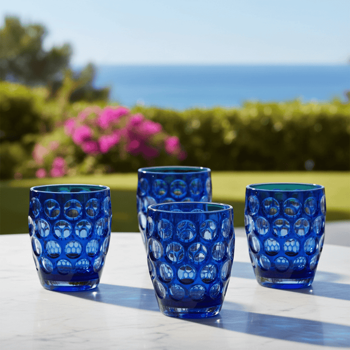 Mario Luca Giusti Lente Tumbler Blue Set of 4 Brand Tumblers
