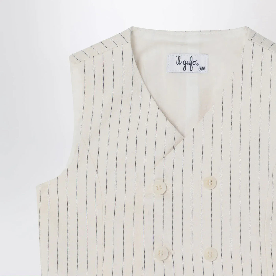 Il Gufo - Double-breasted vest in pinstriped cotton Brand Vests 6