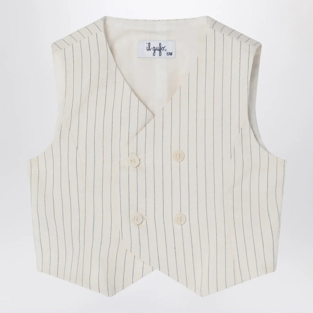 Il Gufo - Double-breasted vest in pinstriped cotton Brand Vests 6