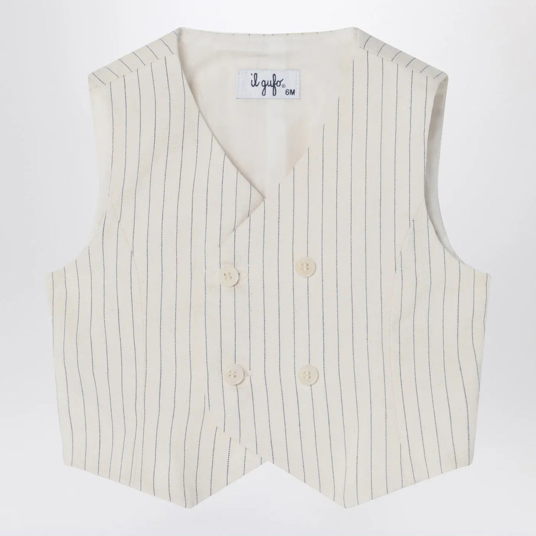 Il Gufo - Double-breasted vest in pinstriped cotton Brand Vests 6M