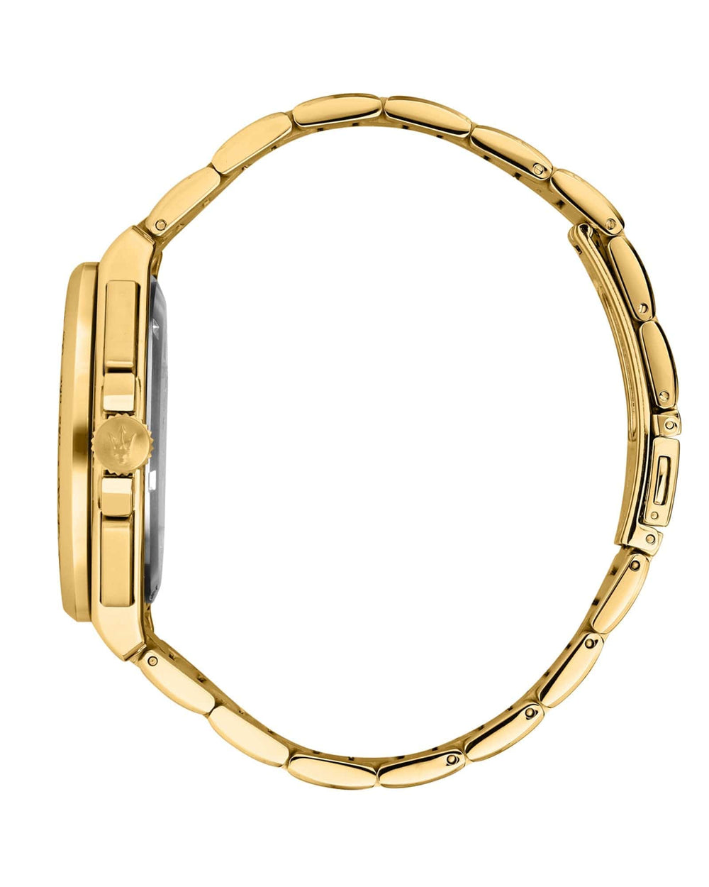 Watch Maserati Velocita 43mm Chrono Blue Dial Gold Stainless Steel Strap Watch Brand