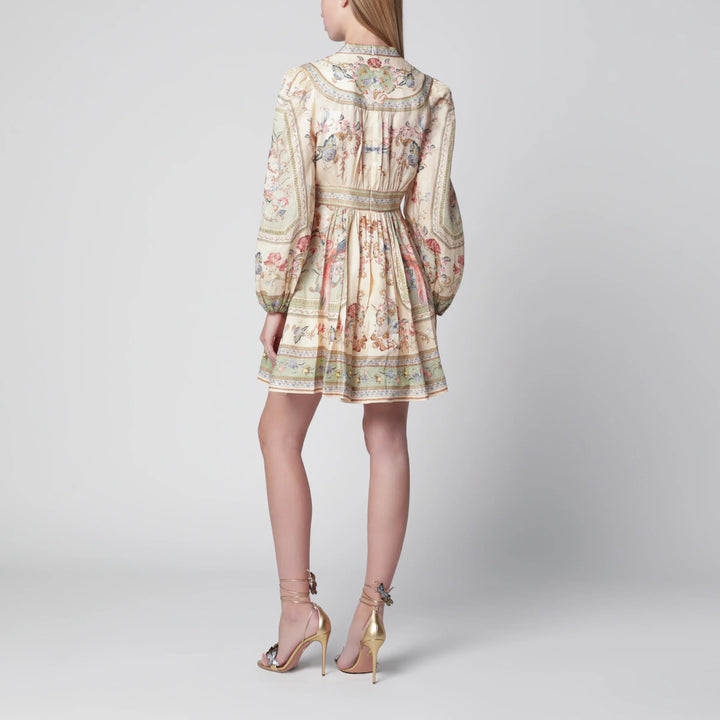 ZIMMERMANN - Roselight Mini Dress in Sage Floral Linen Brand
