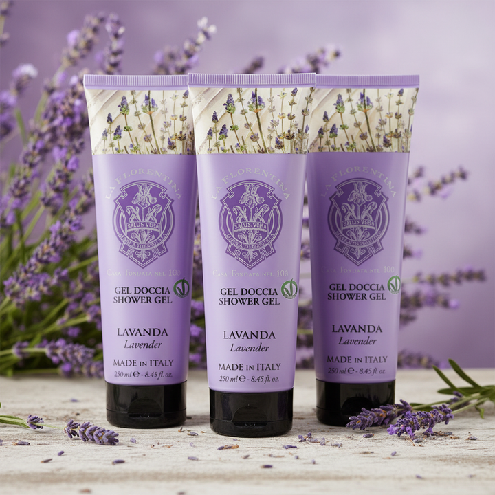La Florentina Lavender Shower Gel Tube Set of 3 - Lifestyle