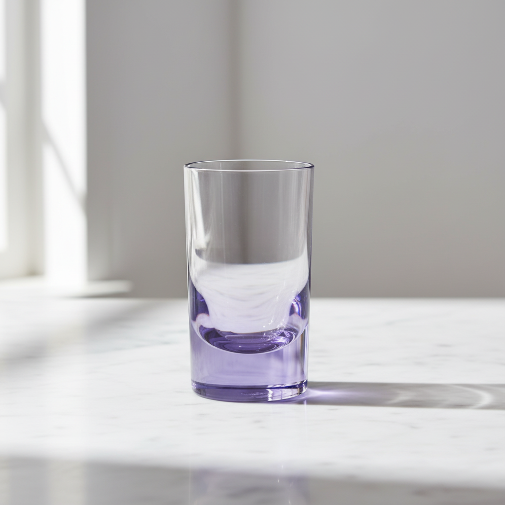 Lilac Tumbler on White Marble